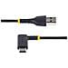 Cavo da USB-A a USB-C a 90° da 15 cm - Cavetto di Ricarica Veloce USB Tipo C per uso intensivo - Cavo Dati da USB 2.0 Type-A a Type-C in Resistente Fibra Aramidica - Cavo USB Corto da 3A - Nero - Foto miniatura 2