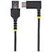 Cavo da USB-A a USB-C a 90° da 15 cm - Cavetto di Ricarica Veloce USB Tipo C per uso intensivo - Cavo Dati da USB 2.0 Type-A a Type-C in Resistente Fibra Aramidica - Cavo USB Corto da 3A - Nero - Foto miniatura 3