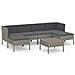 Set Divani Da Giardino 7 Pz Con Cuscini In Polyrattan Grigio - Foto miniatura 2