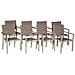 Set Di 8 Sedie In Alluminio Tortora - Textilene Tortora - Foto miniatura 1
