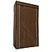 Armadio Spogliatoio In Tessuto Con Ante Con Cerniera E Tasche Laterali Home Misure 165x88x45cm Marrone - Foto miniatura 4