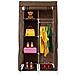 Armadio Spogliatoio In Tessuto Con Ante Con Cerniera E Tasche Laterali Home Misure 165x88x45cm Marrone - Foto miniatura 1