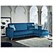 Divano Letto Miguel, Divano Letto Contenitore Ad Angolo Con 3 Cuscini Inclusi, Sofàin Tessuto Imbottito Con Apertura Click-clack, Con Penisola Reversibile, 225x151h84 Cm, Blu - Foto miniatura 1