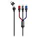 797361 Cavo Usb 1,2 M Usb A /usb C Usb C /micro-usb B /lightning Nero, Blu, Grigio, Rosso - Foto miniatura 1