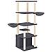 Albero Per Gatti Con Tiragraffi In Sisal Grigio Scuro 147 Cm - Foto miniatura 1