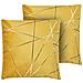 Set Di 2 Cuscini Pinus Velluto 45 X 45 Cm Giallo Trama Geometrica - Foto miniatura 3