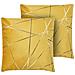 Set Di 2 Cuscini Pinus Velluto 45 X 45 Cm Giallo Trama Geometrica - Foto miniatura 9