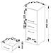 Mobile da Bagno FIN, 2 ante e 1 cassetto, 30x30x85 cm, Colore Weng? - Foto miniatura 3