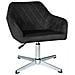 Poltrona Ufficio Regolabile In Altezza In Velluto Nero, Poltrona Girevole Mod. Louise - Foto miniatura 1