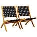 Sedie Pieghevoli Da Giardino 2pz Nere Massello Acacia E Tessuto - Foto miniatura 2