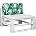 Cuscino Per Pallet Con Motivo A Foglie 80x40x12 Cm In Tessuto - Foto miniatura 3