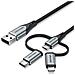 CQJHF cavo per cellulare Grigio 1 m USB A Lightning + micro-USB B + USB C - Foto miniatura 1