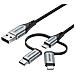 CQJHF cavo per cellulare Grigio 1 m USB A Lightning + micro-USB B + USB C - Foto miniatura 5