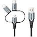CQJHF cavo per cellulare Grigio 1 m USB A Lightning + micro-USB B + USB C - Foto miniatura 6