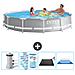 Piscina Fuori Terra - In Giro - 366x366x76 Cm - Grigio - Include Accessori Coordinati Cb91 - Foto miniatura 1