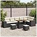 Set di Sofà da Giardino 9 Pezzi con Cuscini Nero Polyrattan, Set da Pranzo Giardino 3 Pezzi con Cuscini Nero Polyrattan - Foto miniatura 2