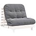 Divano Letto Futon con Materasso Bianco 90x206x11cm Legno Pino - Foto miniatura 1