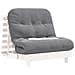 Divano Letto Futon con Materasso Bianco 90x206x11cm Legno Pino - Foto miniatura 4