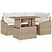 Set di divani da giardino 5 pezzi con cuscini beige in rattan - Foto miniatura 1