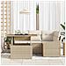 Set di divani da giardino 5 pezzi con cuscini beige in rattan - Foto miniatura 3