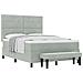 Letto Box Spring con Materasso e Panchina Grigio Chiaro 140x200 cm Velluto - Foto miniatura 1
