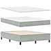 Letto Box Spring con Materasso e Panchina Grigio Chiaro 140x200 cm Velluto - Foto miniatura 3