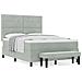 Letto Box Spring con Materasso e Panchina Grigio Chiaro 140x200 cm Velluto - Foto miniatura 4