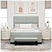 Letto Box Spring con Materasso e Panchina Grigio Chiaro 140x200 cm Velluto - Foto miniatura 5
