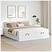 Struttura Letto Pouf con Materassi Bianco 200x200 cm Similpelle - Foto miniatura 3