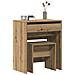 Toeletta con Specchio in Legno Ingegnerizzato Rovere Artigianale - Foto miniatura 3