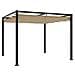Gazebo da Giardino con Tetto Retrattile Tortora 3x3 m Acciaio - Foto miniatura 1