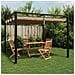 Gazebo da Giardino con Tetto Retrattile Tortora 3x3 m Acciaio - Foto miniatura 2