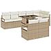 Set Divano da Giardino 9 pcs Beige Poly Rattan - Foto miniatura 1