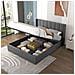 Arlington Letto Di Design Con Contenitore 160x200cm In Velluto Grigio - Foto miniatura 4