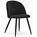 BELLO Chair Black Velvet Metal Legs Set di 2 - Foto miniatura 2