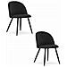 BELLO Chair Black Velvet Metal Legs Set di 2 - Foto miniatura 1