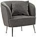 Poltrona Silvery Con Cuscino In Tessuto Grigio E Gambe Argento 73x66x78 Cm - Foto miniatura 1