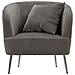 Poltrona Silvery Con Cuscino In Tessuto Grigio E Gambe Argento 73x66x78 Cm - Foto miniatura 2