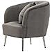 Poltrona Silvery Con Cuscino In Tessuto Grigio E Gambe Argento 73x66x78 Cm - Foto miniatura 3