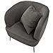 Poltrona Silvery Con Cuscino In Tessuto Grigio E Gambe Argento 73x66x78 Cm - Foto miniatura 4