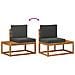 Set di divani da esterno con cuscino 2 pcs Naturale - Foto miniatura 7
