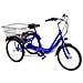 Bici E-bike A Tre Ruote Misura 24 Cambio 6v E-tr24 Motore E Batteria Ansmann 250w 36v 11.4ah Tricilcletta In Alluminio - 47 Blu - Foto miniatura 1