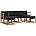 Set di divani da esterno con cuscino 6 pcs Naturale e Nero - Foto miniatura 1