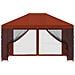 Gazebo con pareti laterali 4 × 3 m Terracotta - Foto miniatura 5
