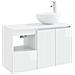 Set di mobili per il bagno 2 pz Bianco Lucido - Foto miniatura 1