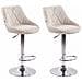 2X Sgabelli Design Lazio in Tessuto - Sedie Cucina Girevoli e Regolabili (83-104 cm) con Poggiapiedi I Sgabelli Bar Imbottiti (2 Pezzi) Crema - Foto miniatura 1