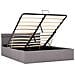 Letto Idraulico Contenitore Led Grigio Talpa Tessuto 120x200cm - Foto miniatura 5
