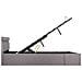 Letto Idraulico Contenitore Led Grigio Talpa Tessuto 120x200cm - Foto miniatura 6
