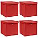 Scatole Portaoggetti con Coperchi 4pz Rosse 32x32x32 cm Tessuto - Foto miniatura 1