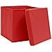 Scatole Portaoggetti con Coperchi 4pz Rosse 32x32x32 cm Tessuto - Foto miniatura 6